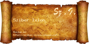 Sziber Ixion névjegykártya
